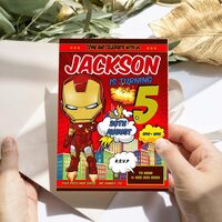 Iron Man Birthday Invitation Canva Editable Instant Download - Thumbnail 2