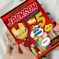 Iron Man Birthday Invitation Canva Editable Instant Download - Thumbnail 3