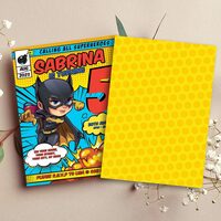 Bat Girl ANY AGE Birthday Invitation Canva Editable Instant Download - Thumbnail 1