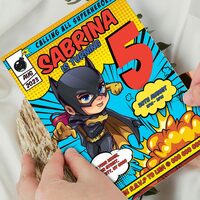 Bat Girl ANY AGE Birthday Invitation Canva Editable Instant Download - Thumbnail 3