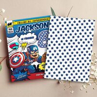Captain America Comic 8th Birthday Invitation Comic Style Canva Editable Instant Download - Thumbnail 1