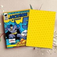 Batman ANY AGE Birthday Invitation Comic Style Canva Editable Instant Download - Thumbnail 1