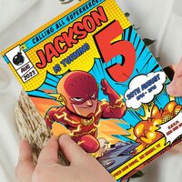 Flash ANY AGE Birthday Invitation Comic Style Canva Editable Instant Download - Thumbnail 3