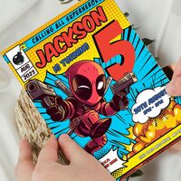 Deadpool ANY AGE Birthday Invitation Comic Style Canva Editable Instant Download - Thumbnail 3