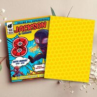 Miles Morales 8th Birthday Invitation Comic Style Canva Editable Instant Download - Thumbnail 1