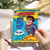 Superhero ANY AGE Birthday Invitation Comic Style Canva Editable Instant Download - Thumbnail 3