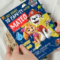 Paw Patrol ANY AGE Birthday Invitation Comic Style Canva Editable Instant Download - Thumbnail 3