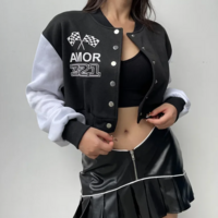 AMOR CROPPED BASEBALL JACKET - Thumbnail 3