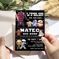 Star War ANY AGE Birthday Invitation Canva Editable Instant Download - Thumbnail 2