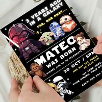 Star War ANY AGE Birthday Invitation Canva Editable Instant Download - Thumbnail 3