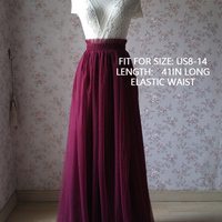 Women Tulle Maxi Skirt, Knee Length Tutu Outfit,  A-line Fashion Tulle Tutu Skirt, Bridesmaid Tulle Skirt, High Waist Plus Size - Thumbnail 9