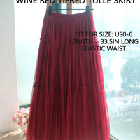 Midi Length Tulle Skirt Pleated Tulle Skirt Outfit A-line Fashion Tulle Tutu Skirt Bridesmaid Tulle Skirt, High Waist Plus Size - Thumbnail 6