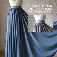 Chiffon Maxi Skirt Outfit, Maxi Chiffon Skirts, Wedding Bridesmaid Chiffon Skirt, High Waist, Custom Any Size - Thumbnail 3