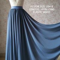 Chiffon Maxi Skirt Outfit, Maxi Chiffon Skirts, Wedding Bridesmaid Chiffon Skirt, High Waist, Custom Any Size - Thumbnail 6