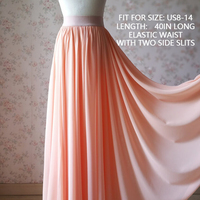 Chiffon Maxi Skirt Outfit, Maxi Chiffon Skirts, Wedding Bridesmaid Chiffon Skirt, High Waist, Custom Any Size - Thumbnail 7