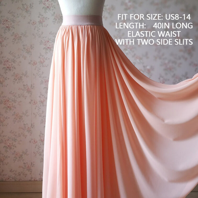 Chiffon maxi skirt outfit, maxi chiffon skirts, wedding bridesmaid chiffon skirt, high waist, custom any size