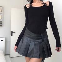Halter neck bow long sleeve t-shirt for women autumn design short slim slim curved hot girl top - Thumbnail 3