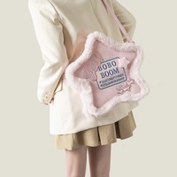 Y2K Pink Star Furry Backpack - Thumbnail 3