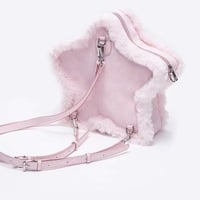 Y2K Pink Star Furry Backpack - Thumbnail 6