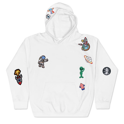 Space patches hoodie white - Thumbnail 1