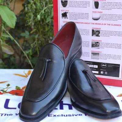 Handmade black color leather super hot loafers, tassel loafer for men, men shoes - Thumbnail 3