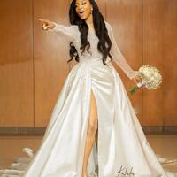 Illusion Pearls Crystal country wedding dresses - Thumbnail 1