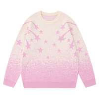 Gradient tie-dye star jacquard couple sweater - Thumbnail 2