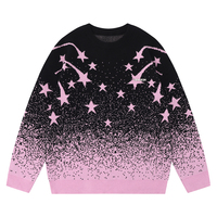 Gradient tie-dye star jacquard couple sweater - Thumbnail 5