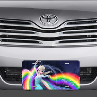 Disney Frozen Elsa Rainbow Vanity License Plate Auto - Thumbnail 1