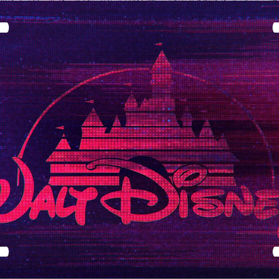 Disney castle logo with glitch effect vanity license plate