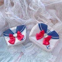 Sweet navy style cosmetic bag with bow, coin purse and card holder - Thumbnail 5