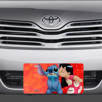 Disney Lilo & Stitch - Kiss License Plate Auto Truck Car Tag Gift - Thumbnail 1