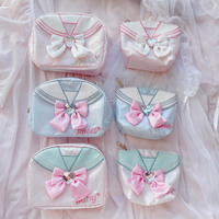 Sweet navy style cosmetic bag with bow, coin purse and card holder - Thumbnail 8