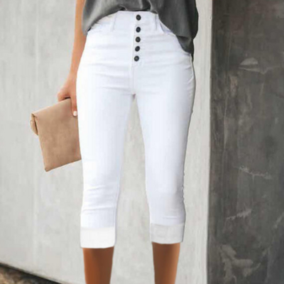 Tight Casual Design White Pants
