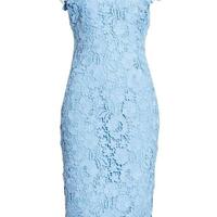 Beauty Blue Ruffled-Sleeve Satin Mother Of Bridal Dresses - Thumbnail 1