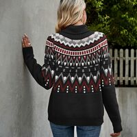 Vintage Turtleneck Knitted Sweater for Women - Thumbnail 6