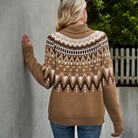 Vintage Turtleneck Knitted Sweater for Women - Thumbnail 8
