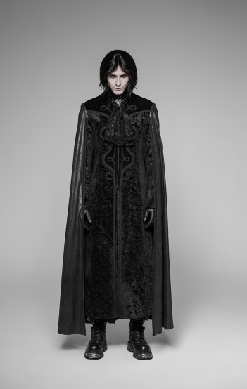 DRACULA GORGEOUS GOTHIC CAPE CLOAK EMBOSSED VELVET LONG COAT sold