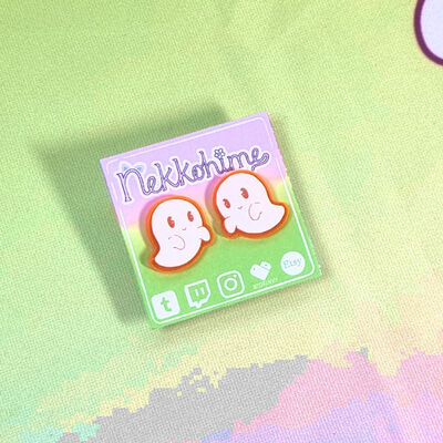 Fluorescent ghost earrings