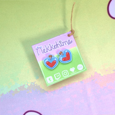 Heart potion earrings