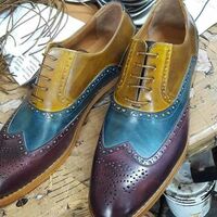 Men's Multi Color Choice Handmade Wingtip Christmas Festival Shoes - Thumbnail 1