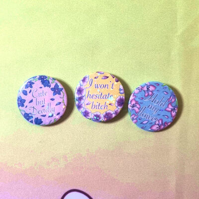 Flower text buttons