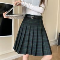 Women RED Plaid Skirt Outfit Plus Size Pleated Plaid Skirts Pleated Plaid Midi Skirt Holiday Outfit Knee Length Tennis Skirt - Thumbnail 5