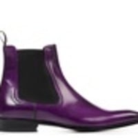 Handmade Men’s Purple Color Chelsea Boots, Mens Ankle High Boots, Men Boots - Thumbnail 3
