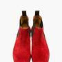 Stylish Handmade Men's Chelsea Ankle High Suede Red Fashion Boots - Thumbnail 2