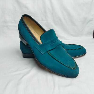 Patent leather suede loafers men shoes - Thumbnail 1