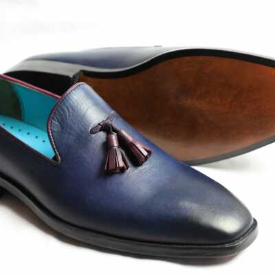 Handmade patina leather dress shoes for men - Thumbnail 2