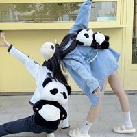 Cute Panda Plush Backpack - Thumbnail 2