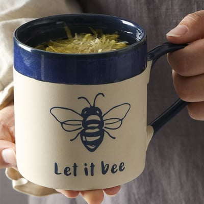 Let it bee hand-painted coffee mug 