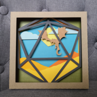 D20 Desert Dragon Shadowbox - Thumbnail 3
